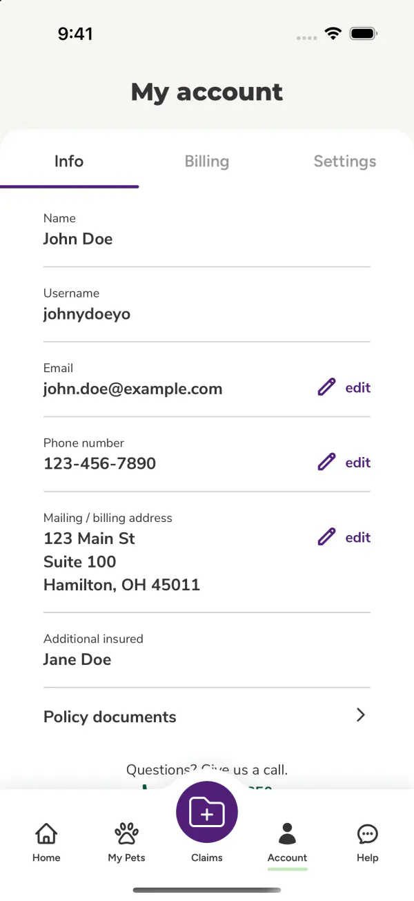 Original Embrace account, iOS 18, captured in dark mode